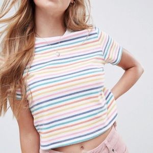 ASOS Terry Rainbow cropped tee. NWT.